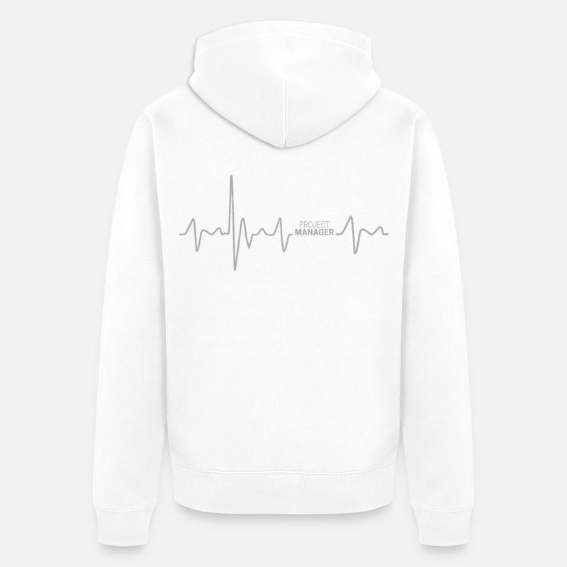 Project Manager Herzschlag Projectmanager Design - Unisex Premium Bio Zip Hoodie - Weiß