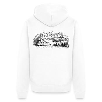 Silhouette Wilder Kaiser | Kaisergebirge Design | - Veste à capuche bio Premium Unisexe - blanc - Dos - Thijin (182cm)