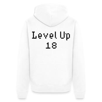 Level Up - 18th Birthday - Unisex Premium Organic Zip Hoodie - white - Back - Thijin (182cm)