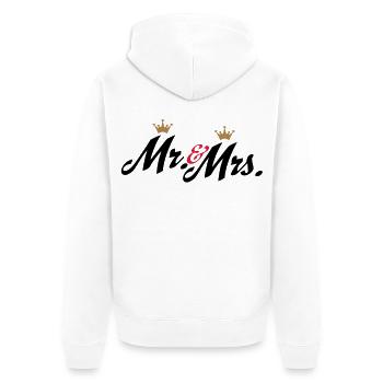 wedding - Unisex Premium Organic Zip Hoodie - white - Back - Thijin (182cm)