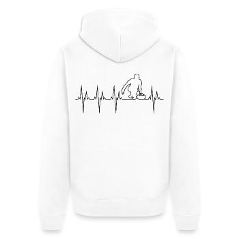 Curling électrocardiogramme ECG - Veste à capuche bio Premium Unisexe - blanc - Dos - Thijin (182cm)