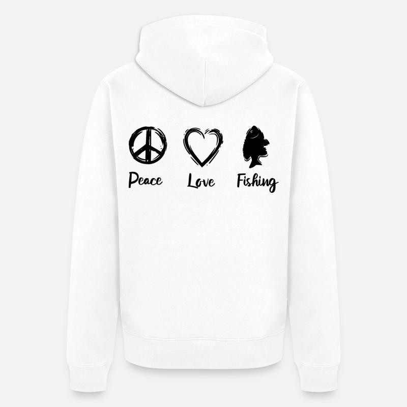 La routine du pêcheur - Veste à capuche bio Premium Unisexe - blanc
