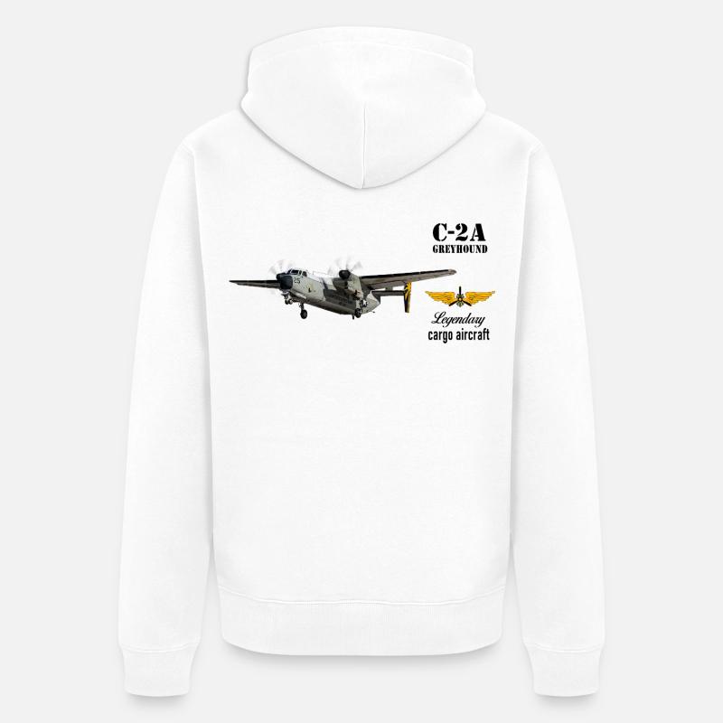 C-2A Greyhound - Veste à capuche bio Premium Unisexe - blanc