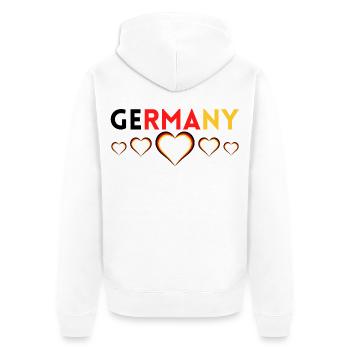 Germany German Football Soccer Ball Travel Retro - Veste à capuche bio Premium Unisexe - blanc - Dos - Thijin (182cm)