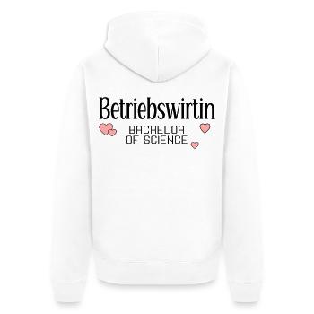 Studium Bachelor Betriebswirtin - Unisex Premium Bio Zip Hoodie - Weiß - Hinten - Thijin (182cm)