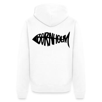 Bornholm - Fisch - Unisex Premium Bio Zip Hoodie - Weiß - Hinten - Thijin (182cm)