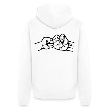 Father and son - Unisex Premium Organic Zip Hoodie - white - Back - Thijin (182cm)