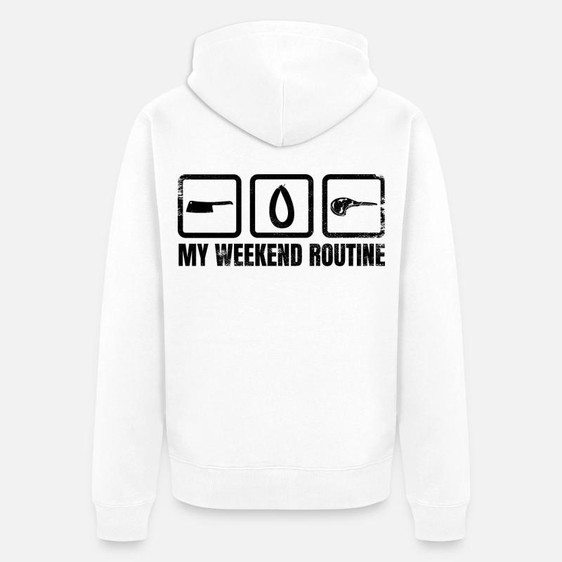 Week-end du boucher - Veste à capuche bio Premium Unisexe - blanc