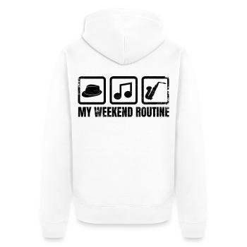 Saxophonisten Wochenende - Unisex Premium Bio Zip Hoodie - Weiß - Hinten - Thijin (182cm)