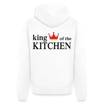 Funny cooking apron for men - Unisex Premium Organic Zip Hoodie - white - Back - Thijin (182cm)