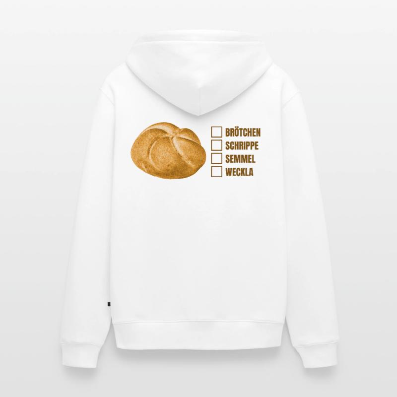Bread roll or roll? – Fun dialect design Unisex Premium Organic Zip Hoodie