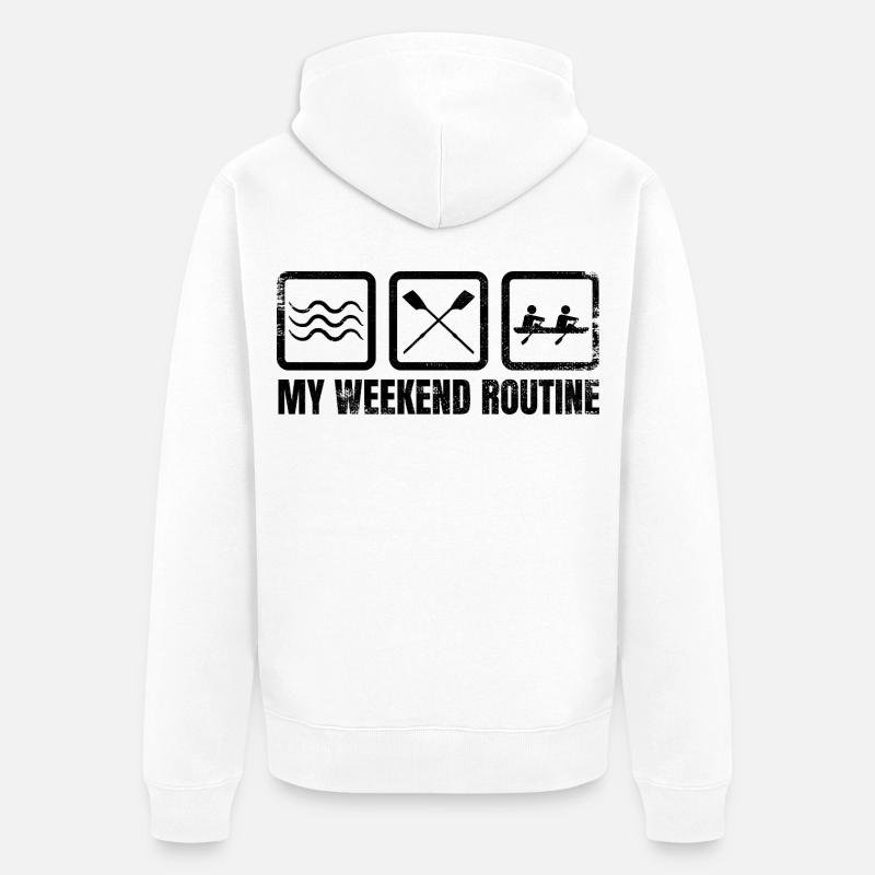 Ma routine du week-end - Veste à capuche bio Premium Unisexe - blanc