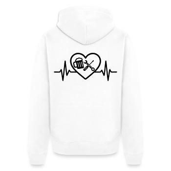 Heart Beer DIY Humor - Unisex Premium Organic Zip Hoodie - white - Back - Thijin (182cm)