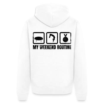 Lustiges Trampolin Wochenende - Unisex Premium Bio Zip Hoodie - Weiß - Hinten - Thijin (182cm)
