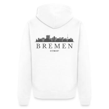 Bremen Germany, Bremen skyline - Unisex Premium Organic Zip Hoodie - white - Back - Thijin (182cm)