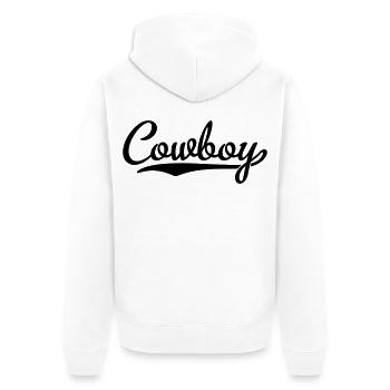 Cowboy - Unisex Premium Bio Zip Hoodie - Weiß - Hinten - Thijin (182cm)