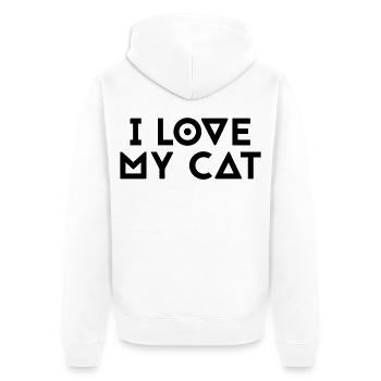 I love my cat - Unisex Premium Bio Zip Hoodie - Weiß - Hinten - Thijin (182cm)