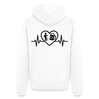 Herz Wandern Bier - Unisex Premium Bio Zip Hoodie - Weiß - Hinten - Thijin (182cm)