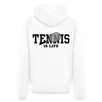 tennis is life - Unisex Premium Organic Zip Hoodie - white - Back - Thijin (182cm)