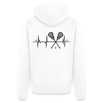Ligne de cœur de crosse - Veste à capuche bio Premium Unisexe - blanc - Dos - Thijin (182cm)