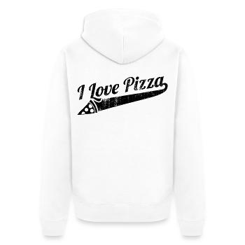 Pizza Enthusiast Zitat - Unisex Premium Bio Zip Hoodie - Weiß - Hinten - Thijin (182cm)