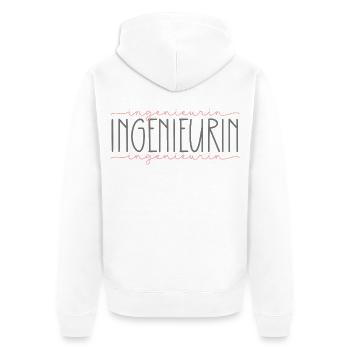 Ingenieurin Geschenk Ingenieur Studium Beruf - Unisex Premium Bio Zip Hoodie - Weiß - Hinten - Thijin (182cm)