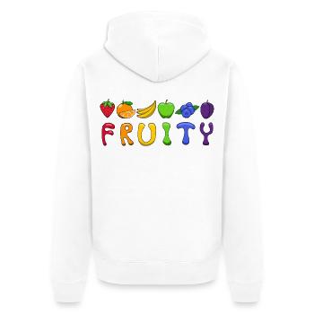 fruchtig - Unisex Premium Bio Zip Hoodie - Weiß - Hinten - Thijin (182cm)