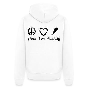 Electrician joke - Unisex Premium Organic Zip Hoodie - white - Back - Thijin (182cm)