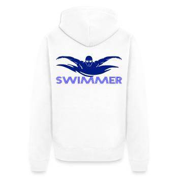 Swimmer - Unisex Premium Organic Zip Hoodie - white - Back - Thijin (182cm)