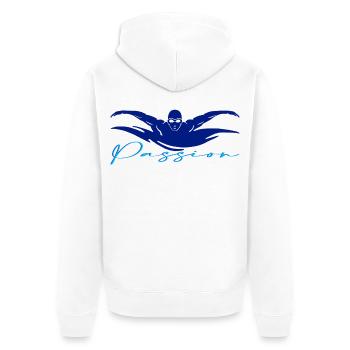 Swimming - Unisex Premium Bio Zip Hoodie - Weiß - Hinten - Thijin (182cm)