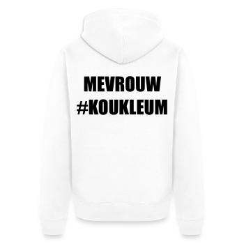 Frau koukleum Für Frauen, die kalt sind * - Unisex Premium Bio Zip Hoodie - Weiß - Hinten - Thijin (182cm)
