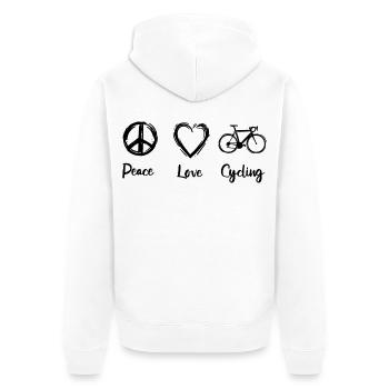 Routine cycliste - Veste à capuche bio Premium Unisexe - blanc - Dos - Thijin (182cm)