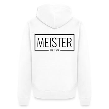 Meister Est. 2026 - Unisex Premium Bio Zip Hoodie - Weiß - Hinten - Thijin (182cm)