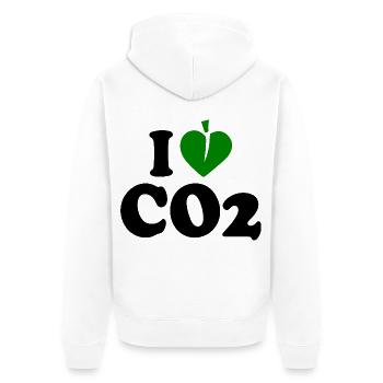 I love co2 - Unisex Premium Organic Zip Hoodie - white - Back - Thijin (182cm)