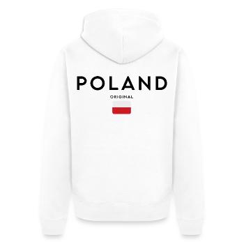 Polish pride, minimalist sleek design - Unisex Premium Organic Zip Hoodie - white - Back - Thijin (182cm)