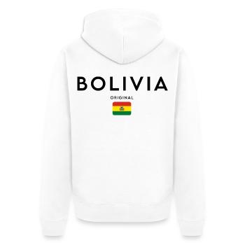 Bolivian pride, minimalist sleek design - Unisex Premium Organic Zip Hoodie - white - Back - Thijin (182cm)