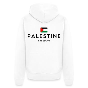 Palestine libre, je suis avec la Palestine - Veste à capuche bio Premium Unisexe - blanc - Dos - Thijin (182cm)