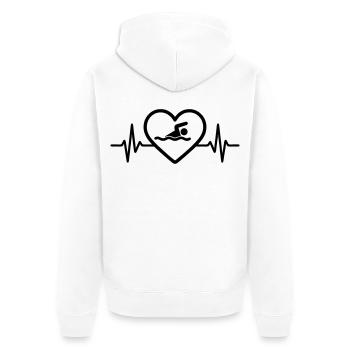 Cœur nageant - Veste à capuche bio Premium Unisexe - blanc - Dos - Thijin (182cm)