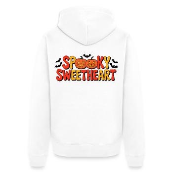Spooky Sweetheart Halloween - Unisex Premium Organic Zip Hoodie - white - Back - Thijin (182cm)