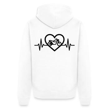 Motorcycle Heart Biker Passion - Unisex Premium Organic Zip Hoodie - white - Back - Thijin (182cm)