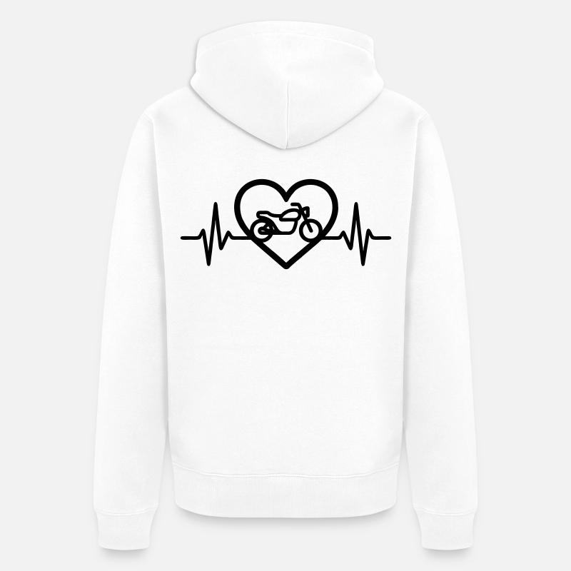 Moto Coeur Motard Passion - Veste à capuche bio Premium Unisexe - blanc