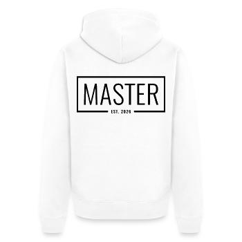 Master Est. 2026 - Unisex Premium Bio Zip Hoodie - Weiß - Hinten - Thijin (182cm)
