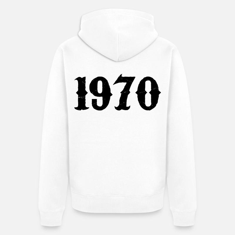 1970 - Veste à capuche bio Premium Unisexe - blanc