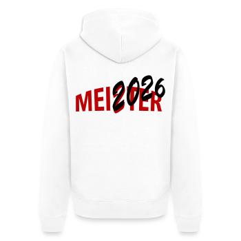 Meister 2026 Meisterschaft - Unisex Premium Bio Zip Hoodie - Weiß - Hinten - Thijin (182cm)