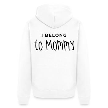 Mama, ich gehöre zu Mama, Mama, Muttertag. - Unisex Premium Bio Zip Hoodie - Weiß - Hinten - Thijin (182cm)