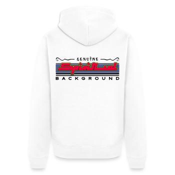 Genuine Spiritual Background - Unisex Premium Bio Zip Hoodie - Weiß - Hinten - Thijin (182cm)