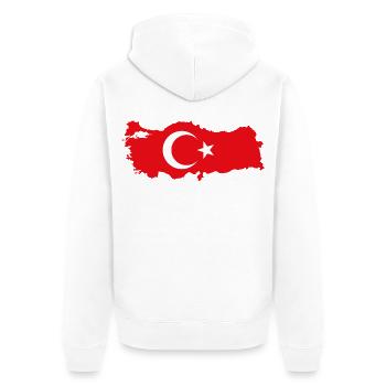 TÜRKEI TÜRKIYE TÜRKISCHE Europa Sport Fan - Unisex Premium Bio Zip Hoodie - Weiß - Hinten - Thijin (182cm)