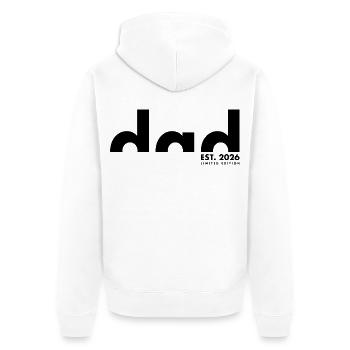 Dad Est 2026 Limited Edition  - Papa - Vatertag - Unisex Premium Bio Zip Hoodie - Weiß - Hinten - Thijin (182cm)