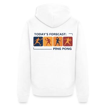 Tischtennis Vorhersage Für Heute Ping-Pong - Unisex Premium Bio Zip Hoodie - Weiß - Hinten - Thijin (182cm)