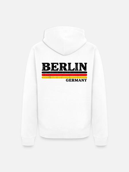 Berlin - Deutschland - Germany - Berliner Bär - Unisex Premium Bio Zip Hoodie - Weiß